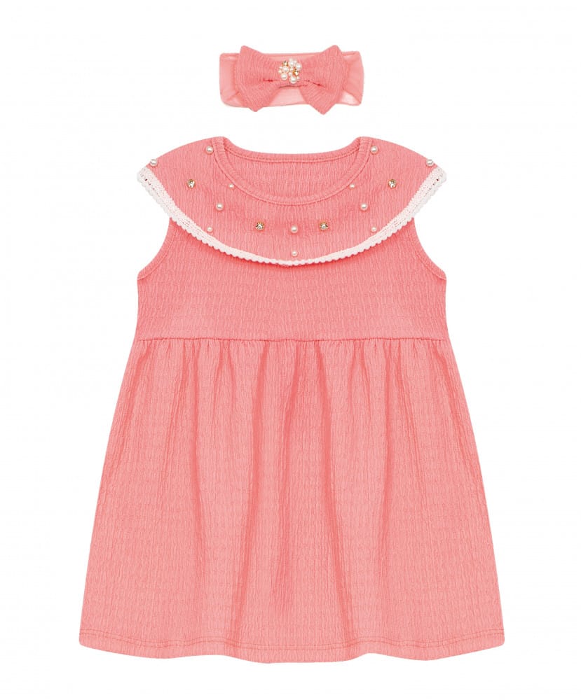 Vestido baby luxo Tileesul com faixa de cabelo - Foto 2