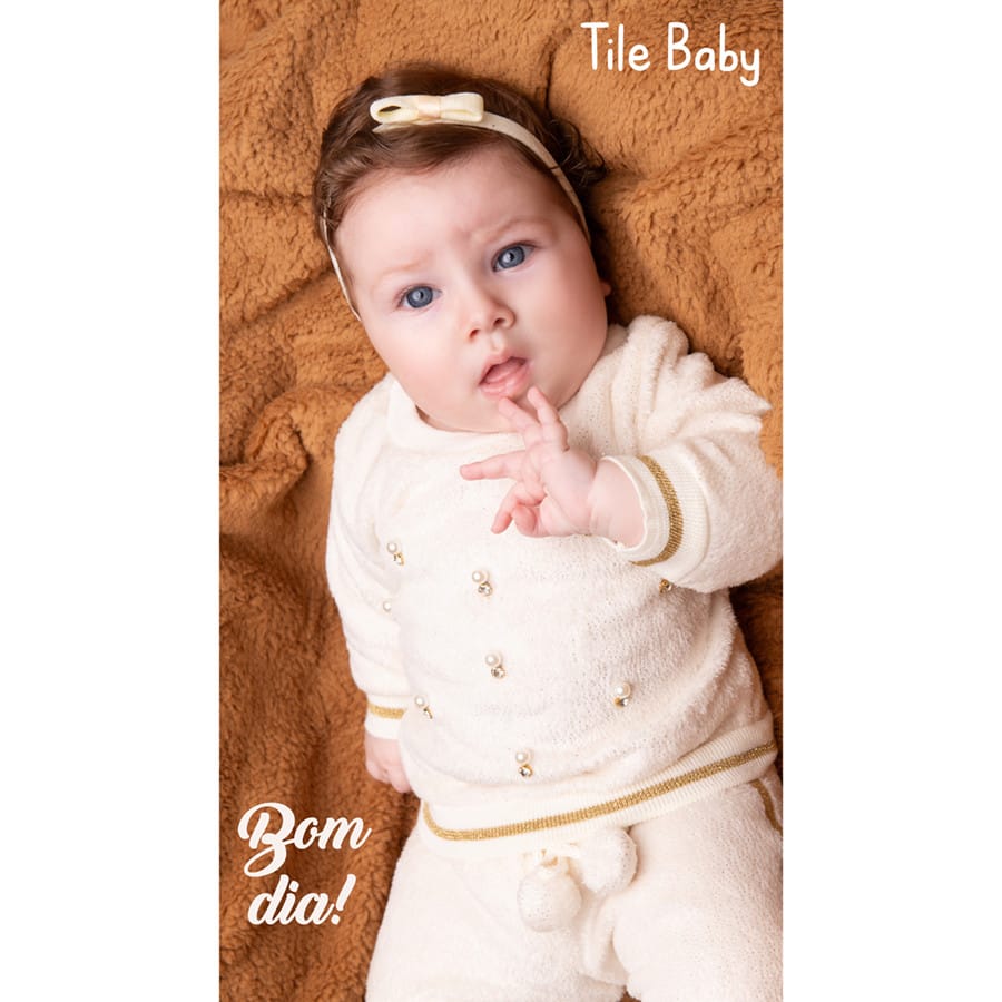 Conjunto Baby menina pérolas Tileesul - Foto 1