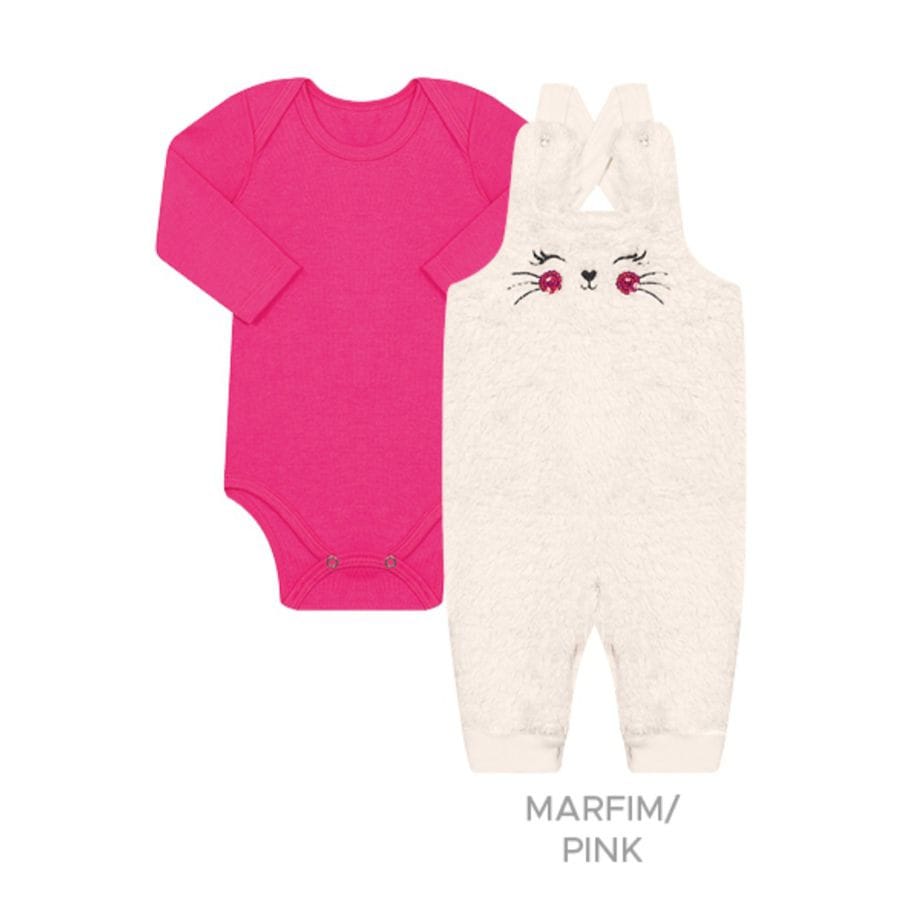 Conjunto jardineira baby menina Tileesul - Foto 1