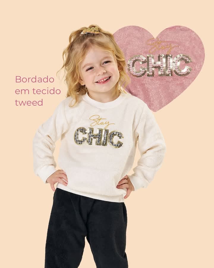 Conjunto com bordado Stay ChicTileesul - Foto 1