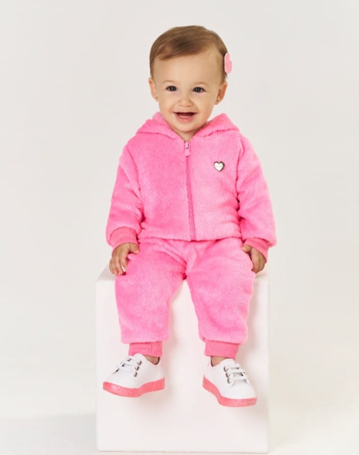 Conjunto baby em pelo com capuz - Foto 1