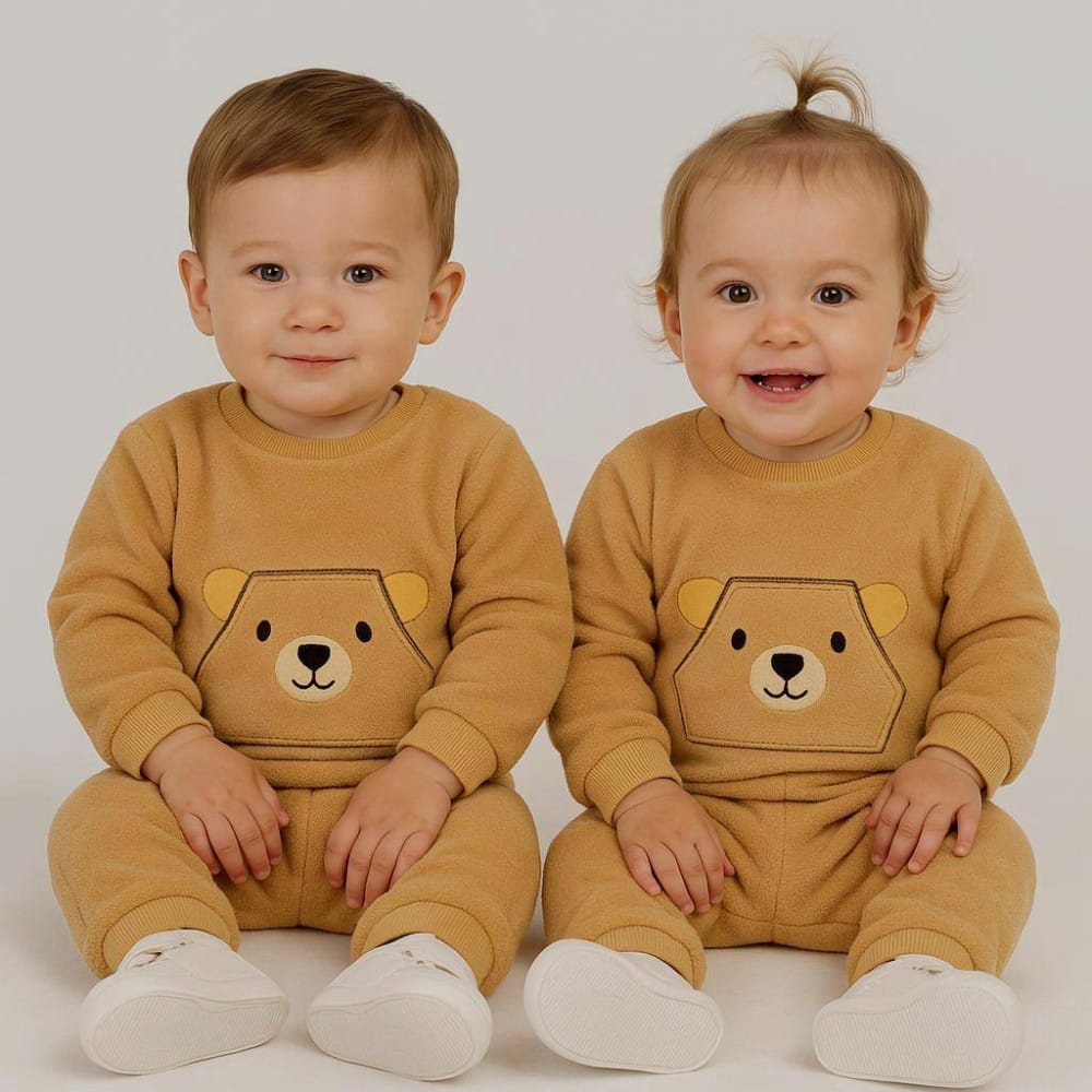 Conjunto em Fleece Baby carinha divertida Tileesul - Foto 1
