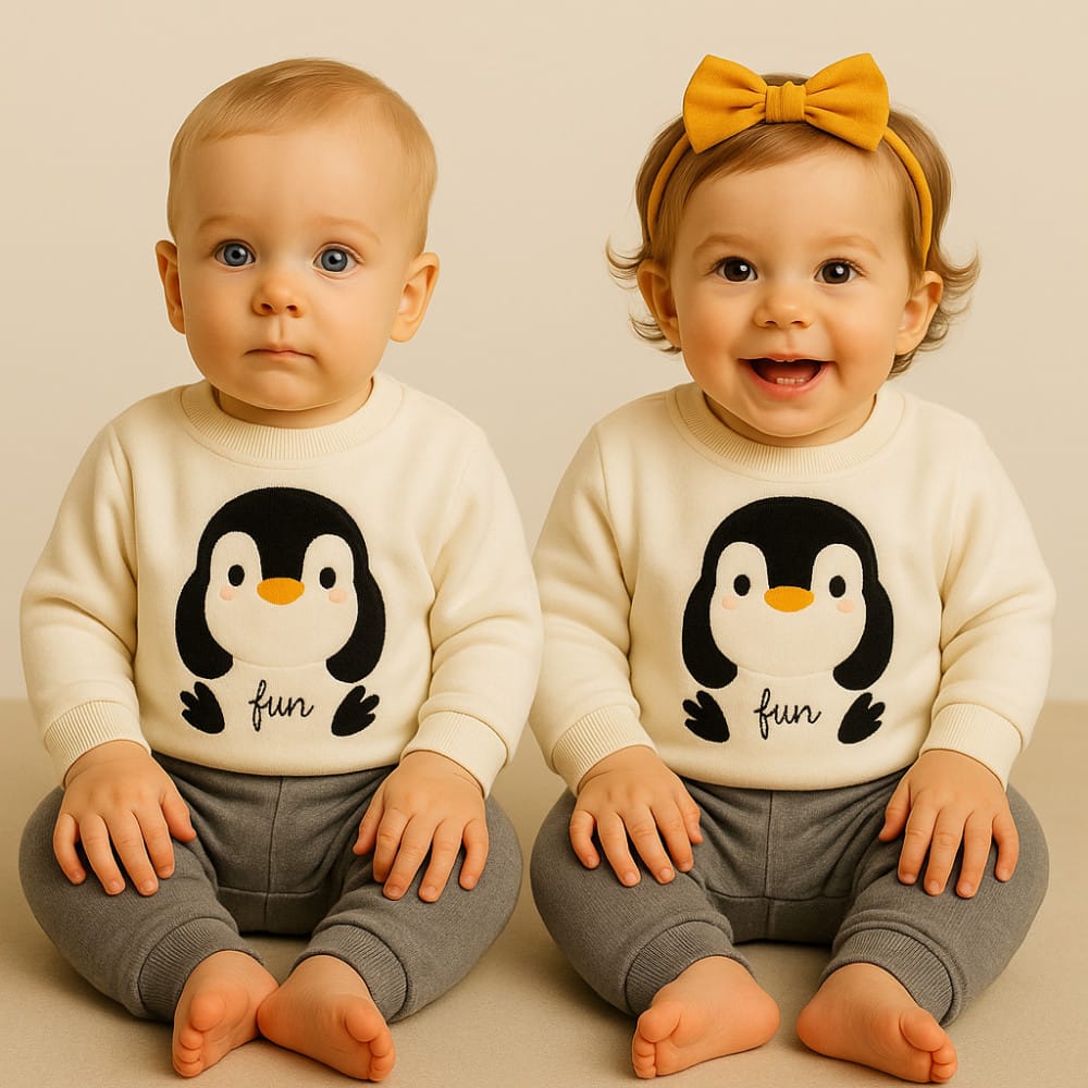 Conjunto Unissex em Fleece Baby Pinguim Tileesul - Foto 2