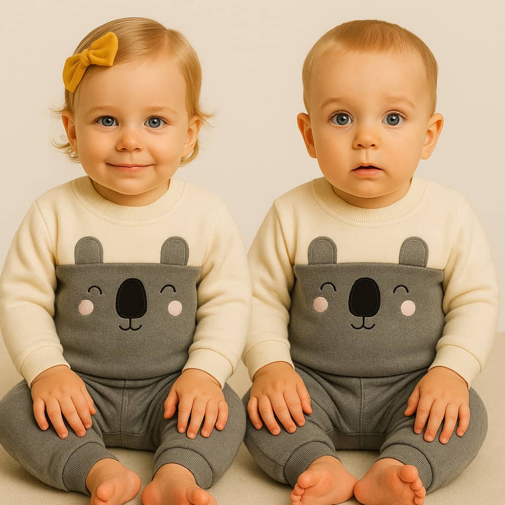 Conjunto Baby em Fleece unissex com orelhinhas Tileesul