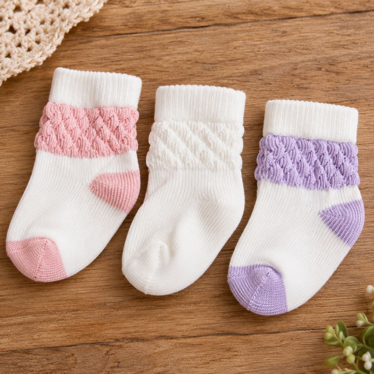 Kit com 3 meias bebê - Foto 1