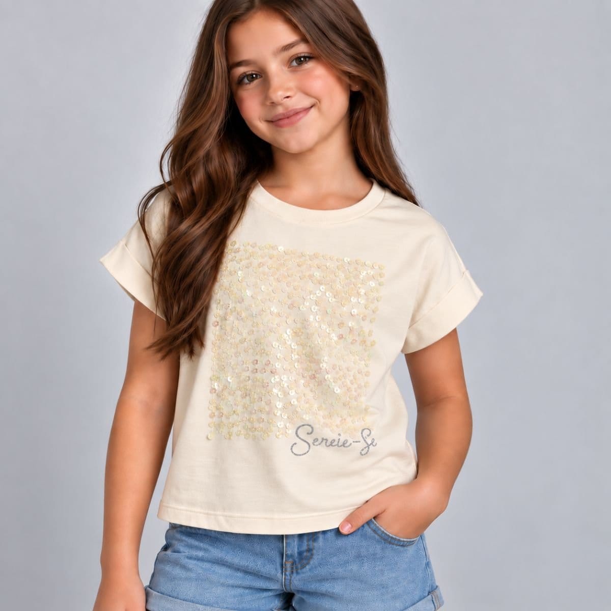 Blusa com lantejoulas Fakini - Foto 1