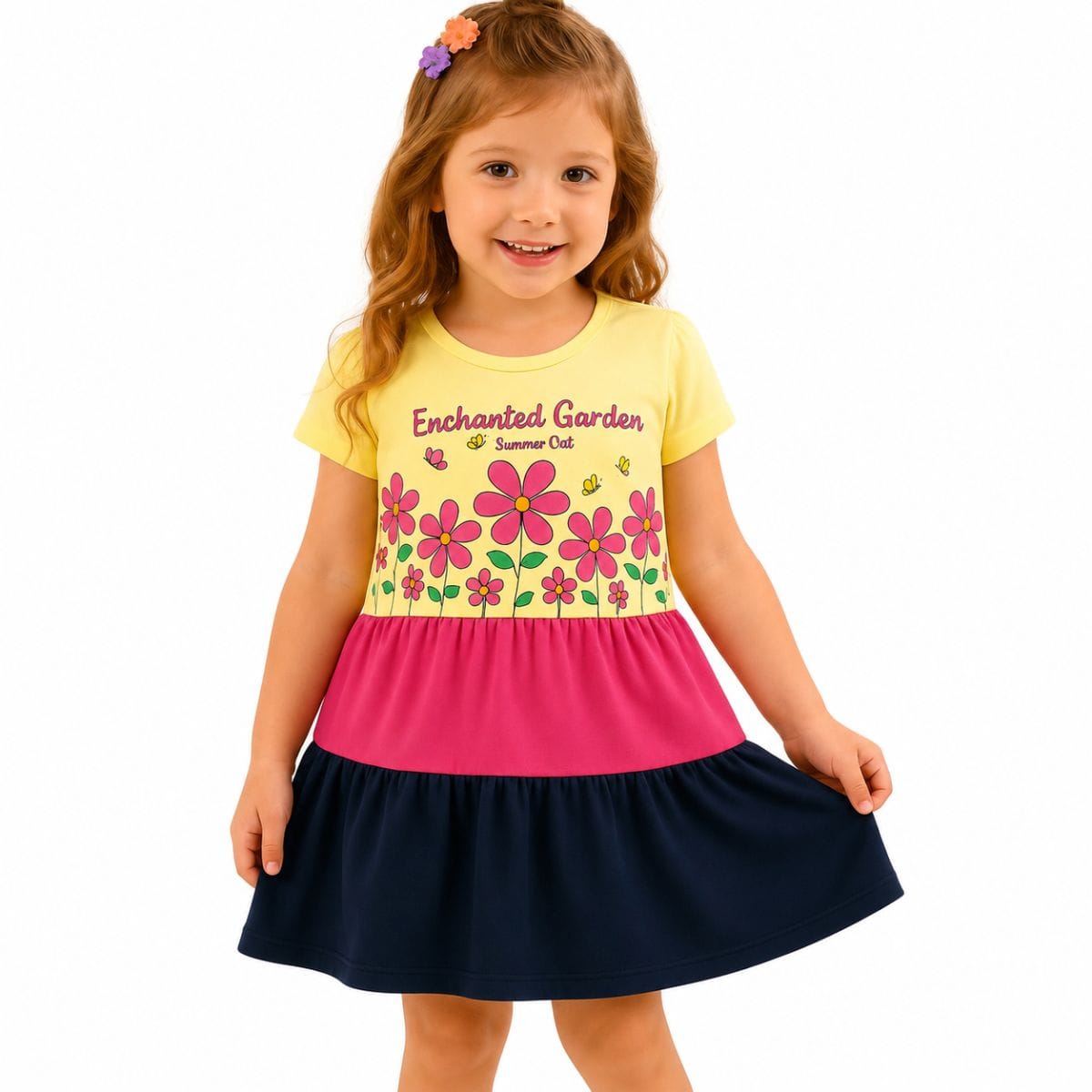 Vestido tricolor estampa floral - Foto 1