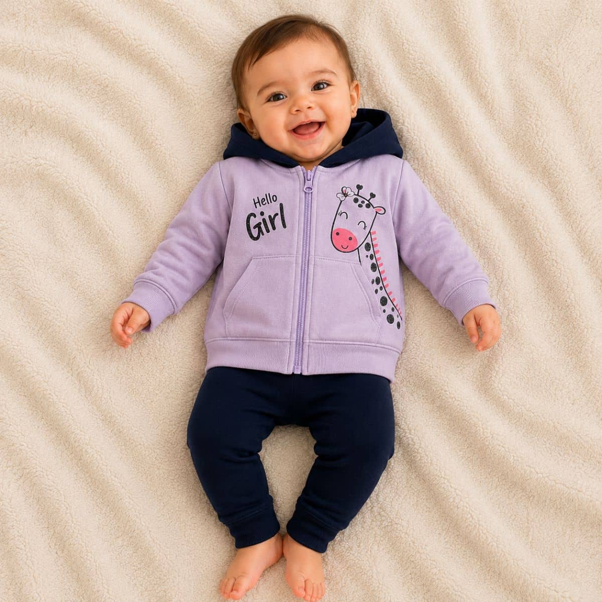 Conjunto Baby Menina com capuz Jidi