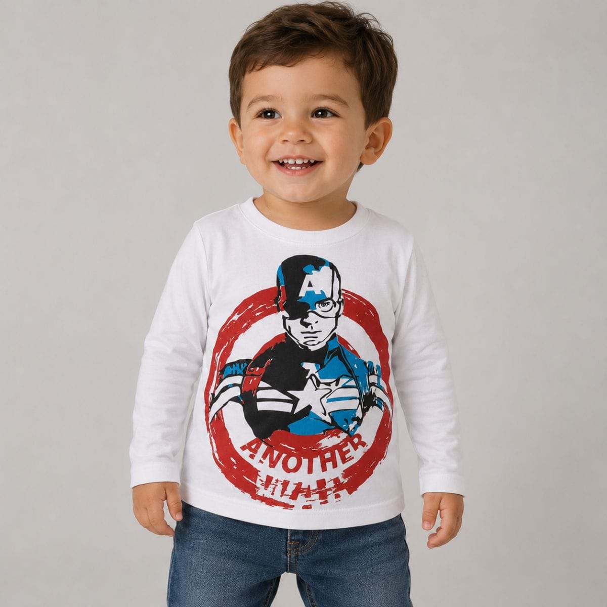 Camiseta Manga Longa Capitão América - Foto 1