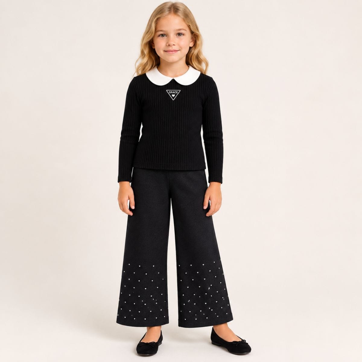 Conjunto blusa de colarinho e calça - Foto 1