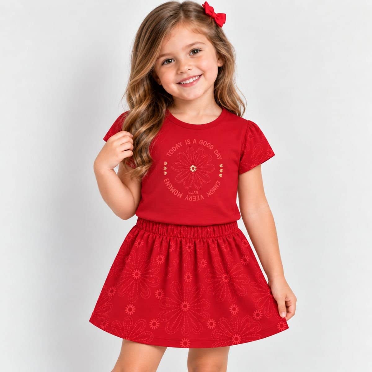 Conjunto Menina Short-Saia Elian