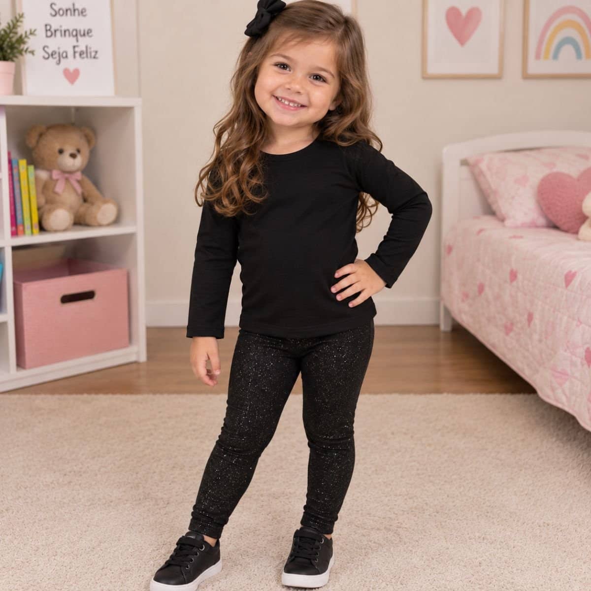 Calça Legging cotton com glitter