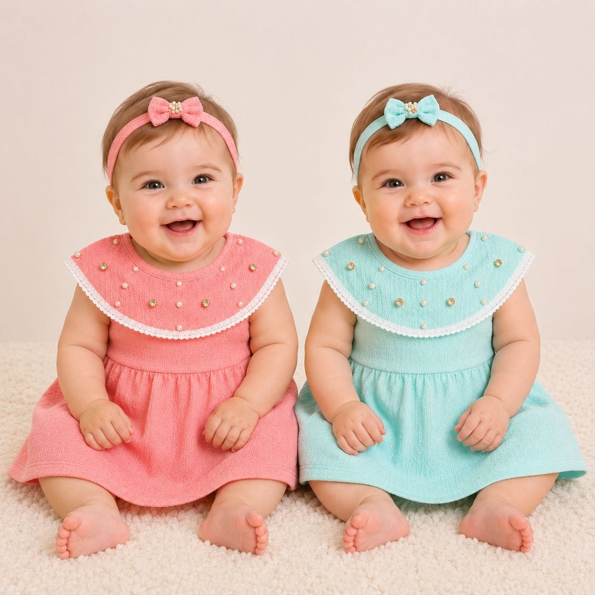 Vestido baby luxo Tileesul com faixa de cabelo - Foto 1