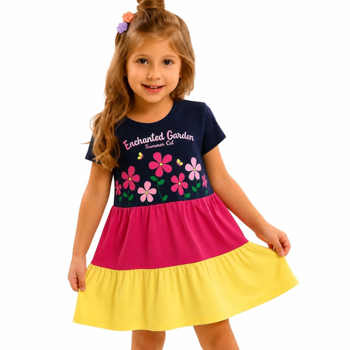 Vestido tricolor estampa floral - Foto 3