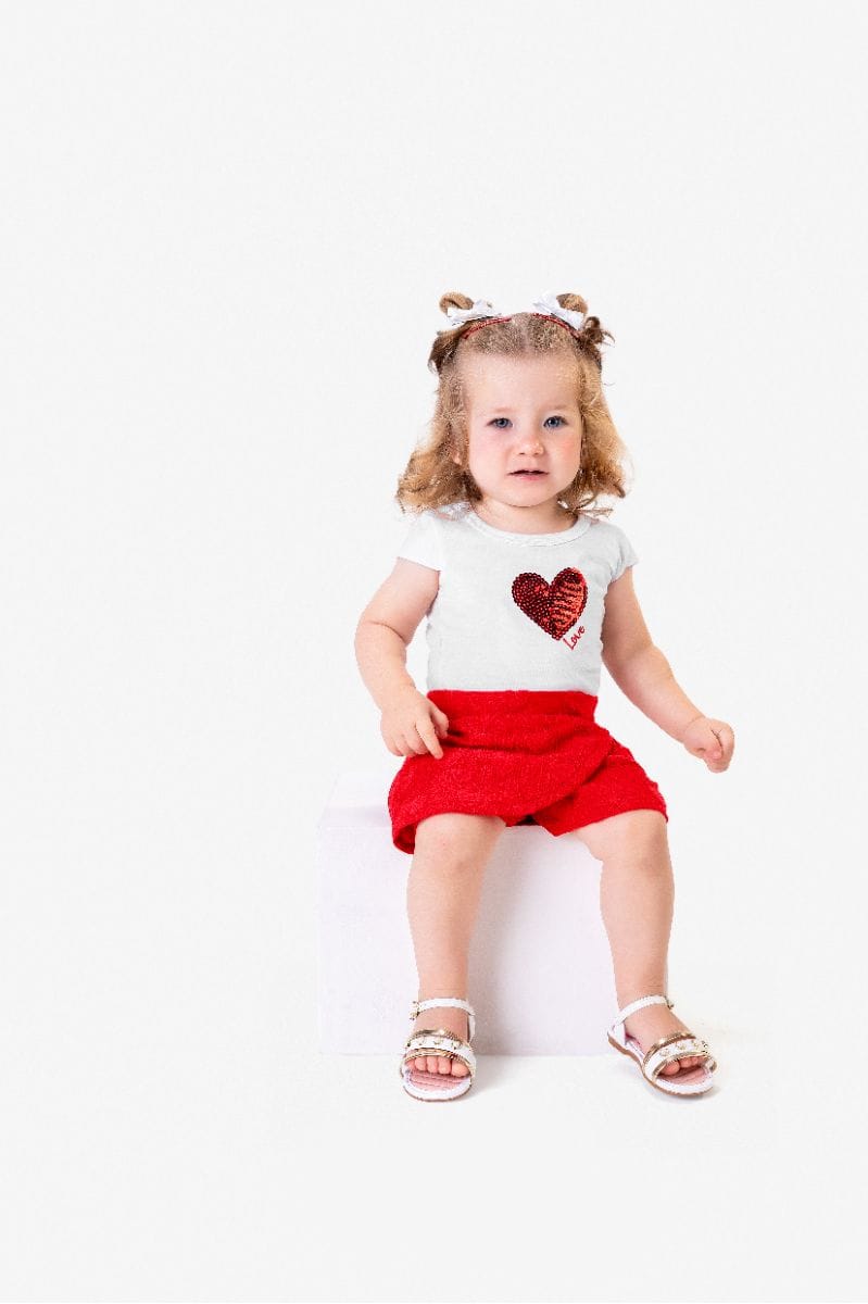 Conjunto Baby coração Love Tileesul - Foto 1