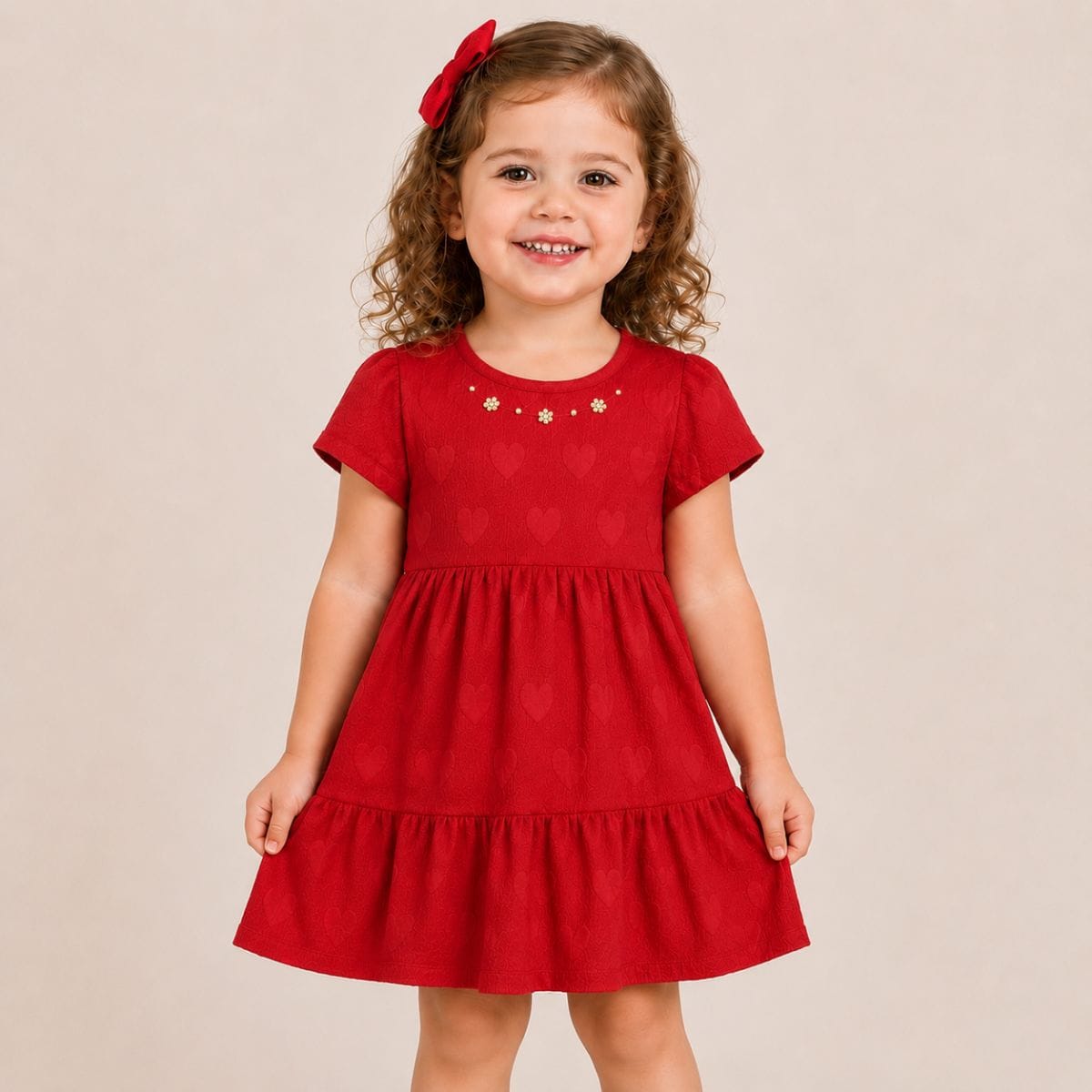 Vestido Corações Tileesul - Foto 1