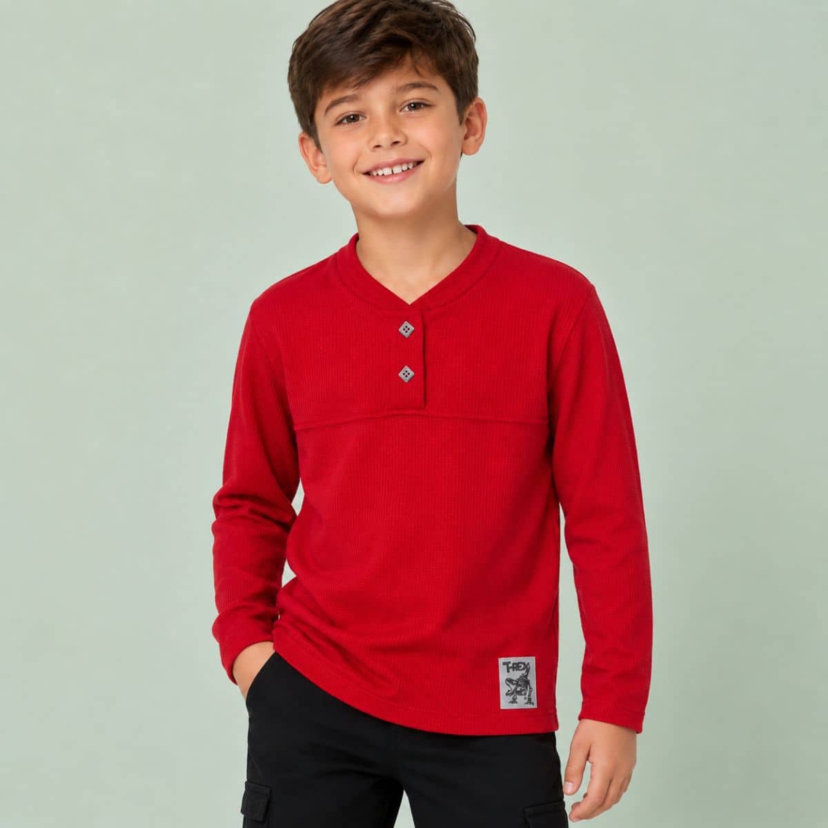 Camisa malha Waffer texturizada