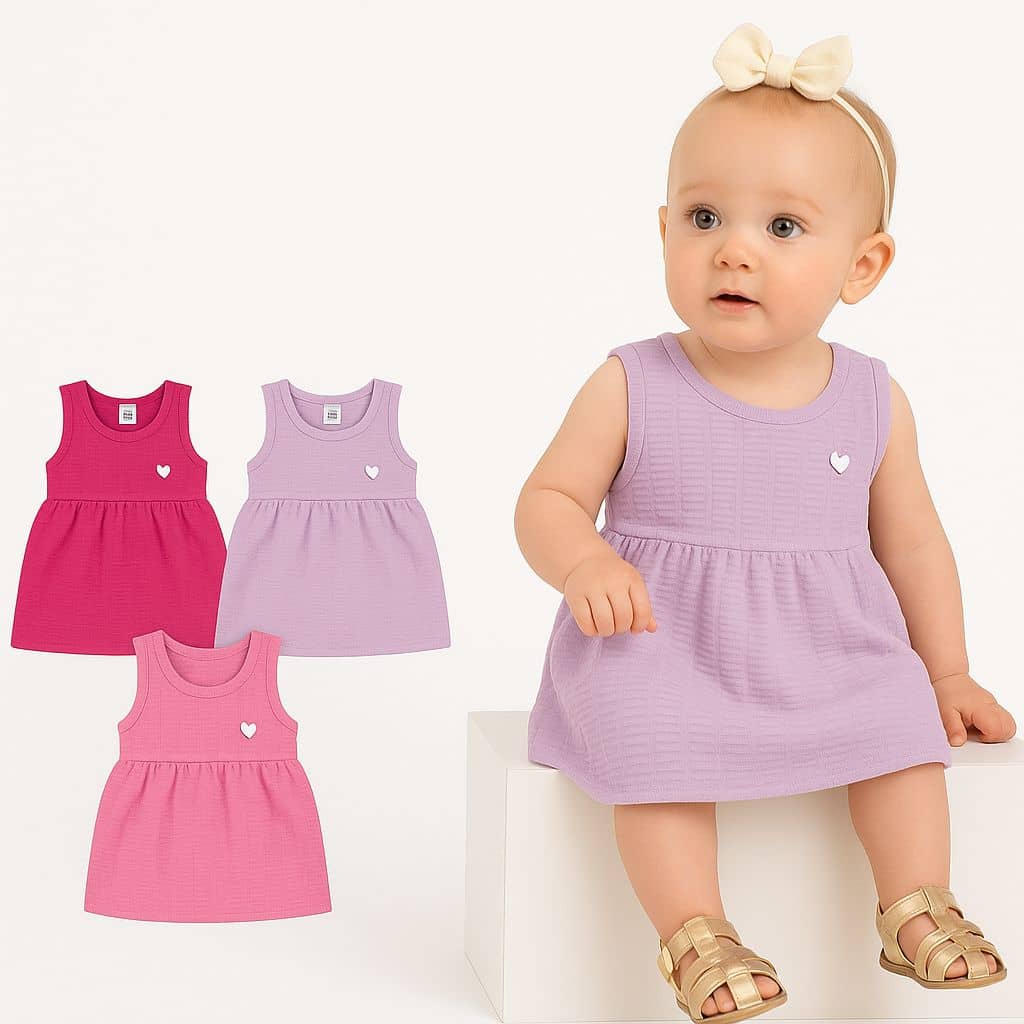 Vestido baby tecido trabalhado
